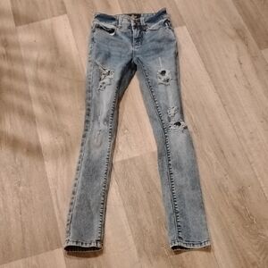 Indigo Rein Light Blue Distressed Skinny Jeans